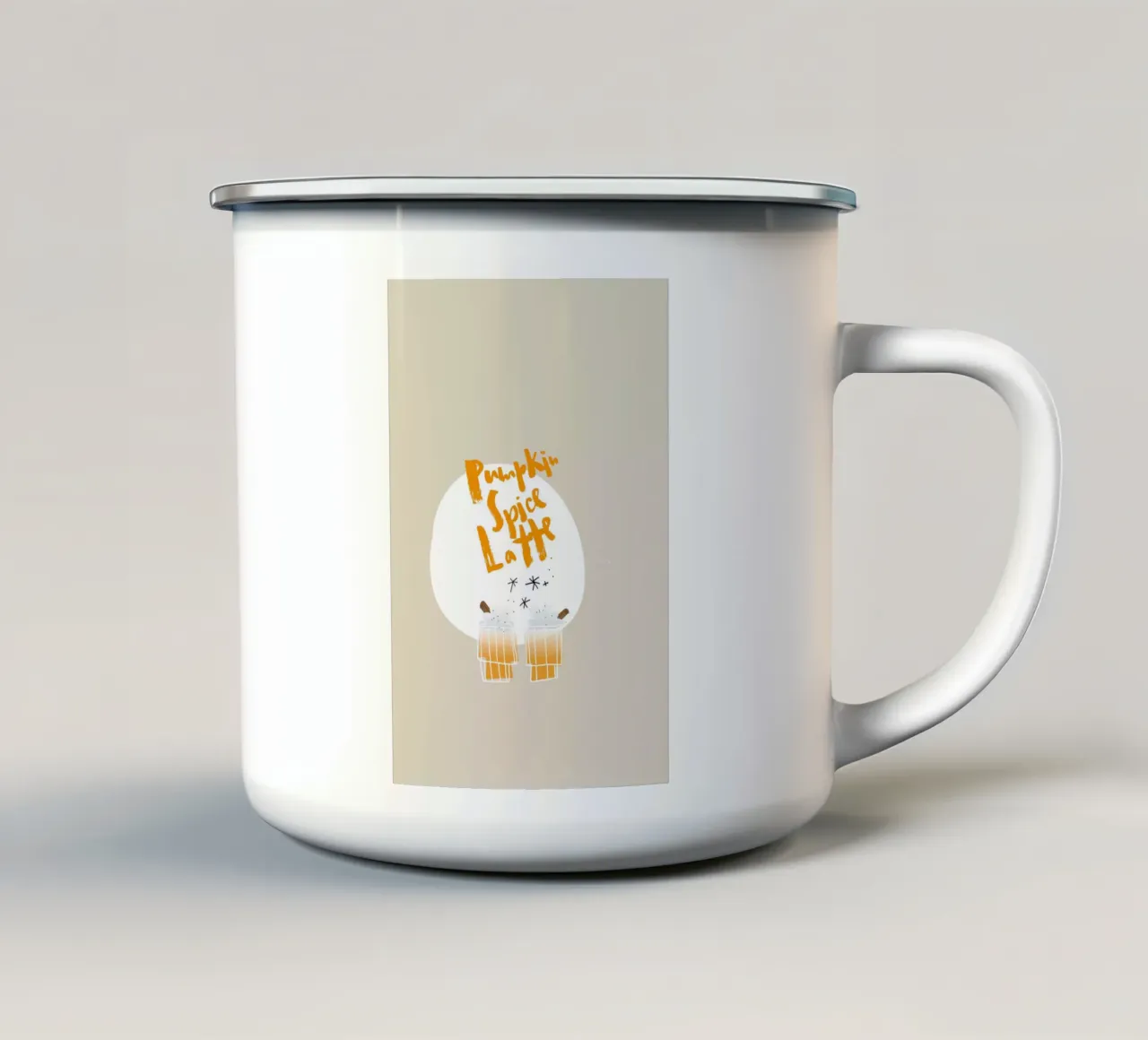 Pumpkin Spice Latte tazza in smalto da Brushmeetspaper