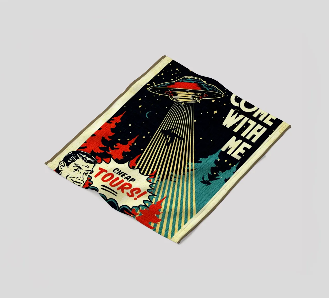 UFO Vieni con me coperta in pile da Drew Studio