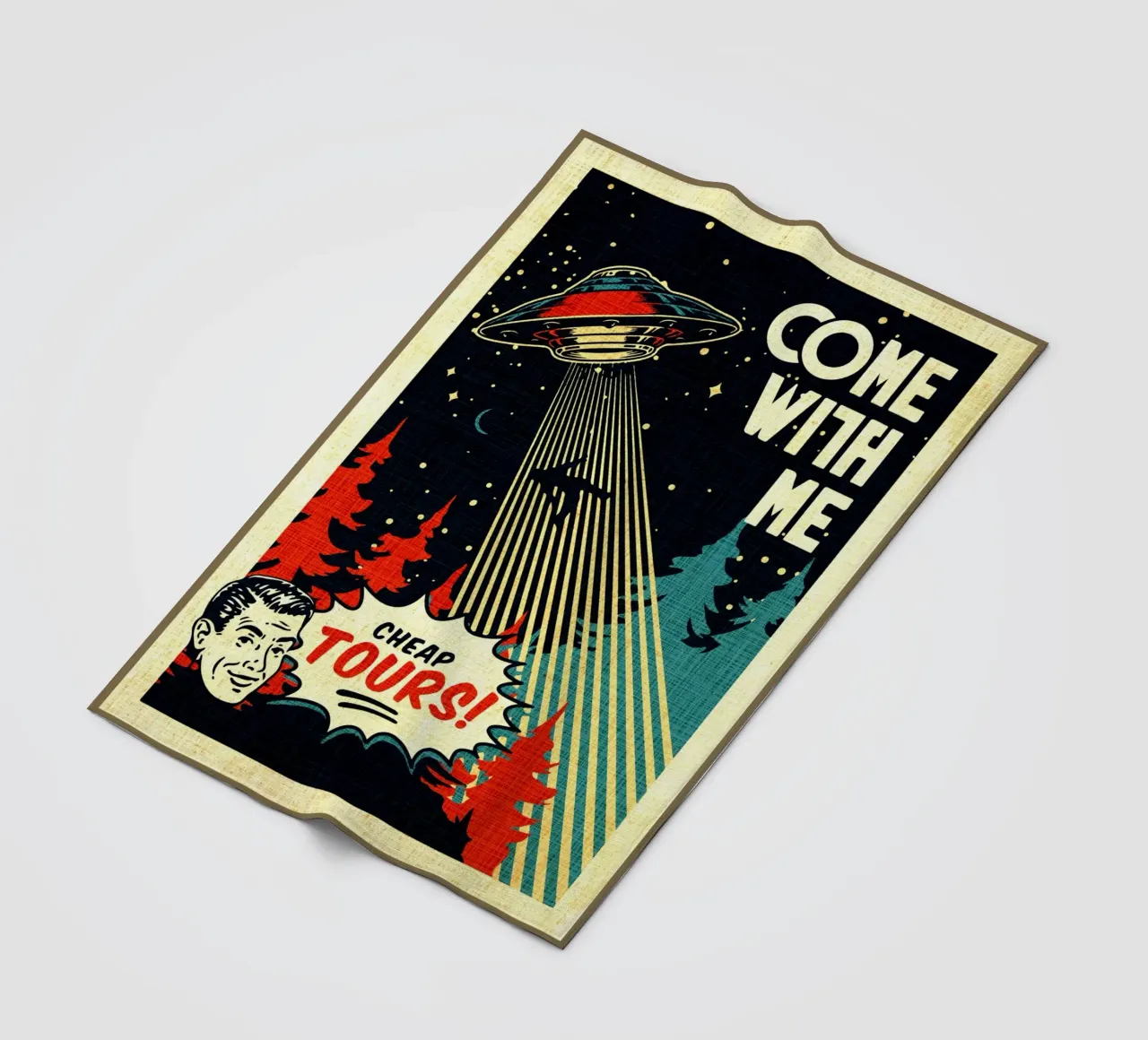 UFO Vieni con me coperta in pile da Drew Studio