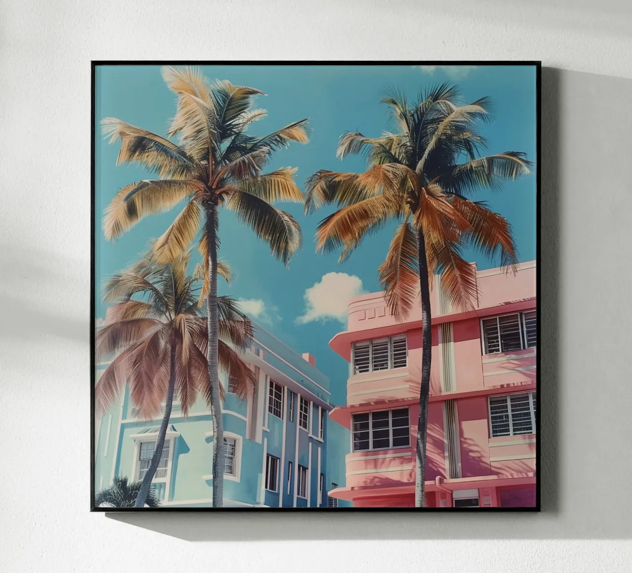 Case e palme rosa e blu plexiglass da Yaso Design & Art