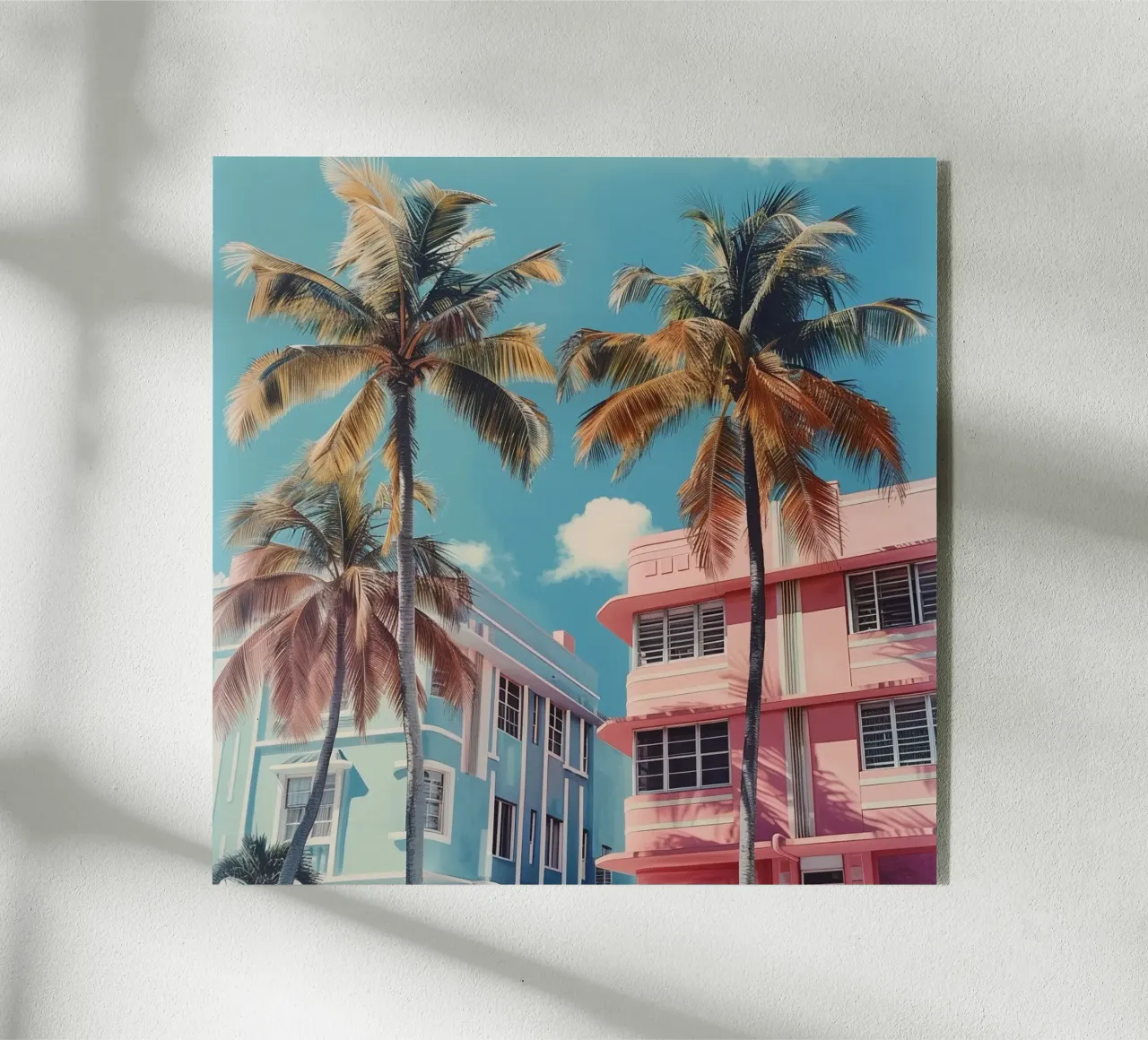 Case e palme rosa e blu plexiglass da Yaso Design & Art