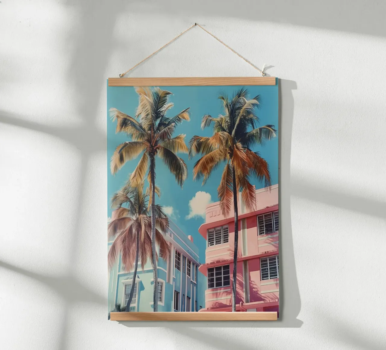 Case e palme rosa e blu poster da Yaso Design & Art