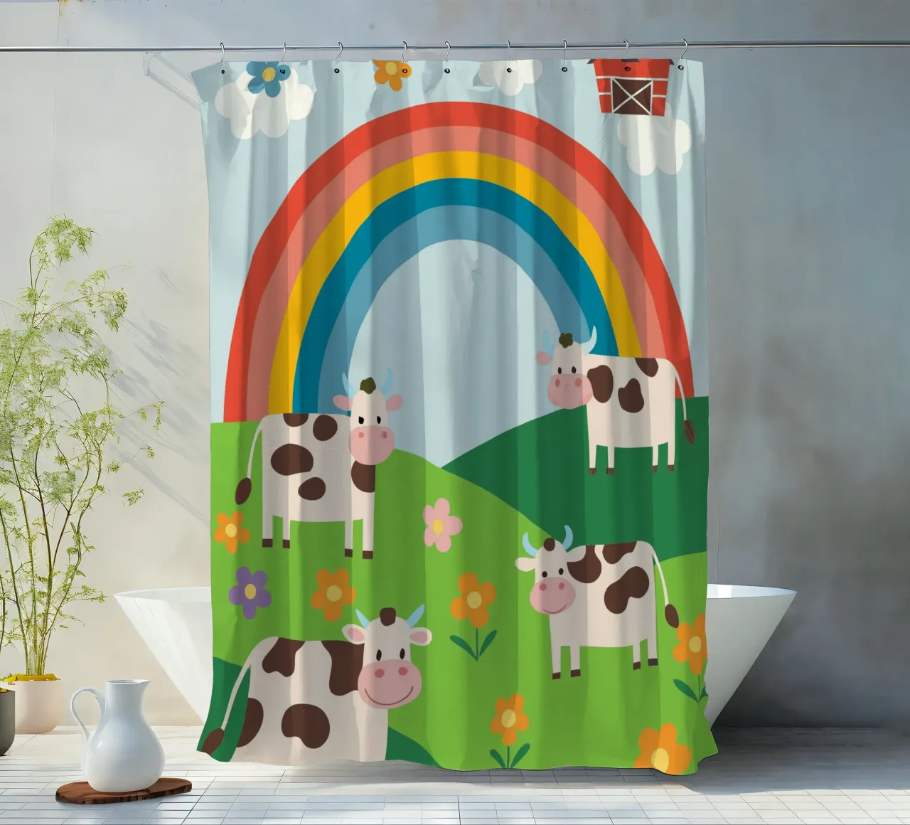 Raising Cattle shower curtain by CUTE ANIMALS