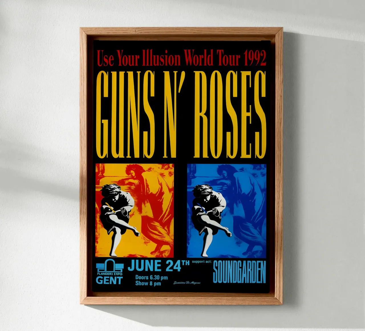 Guns Roses 1992 USE Your Illusion World Tour Poster tela con Cornice a cassetta da DGUnder