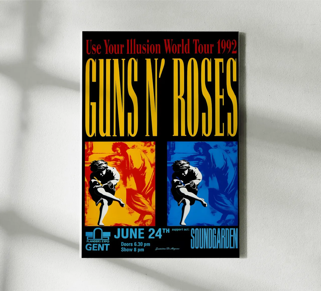 Guns Roses 1992 USE Your Illusion World Tour Poster tela con Cornice a cassetta da DGUnder