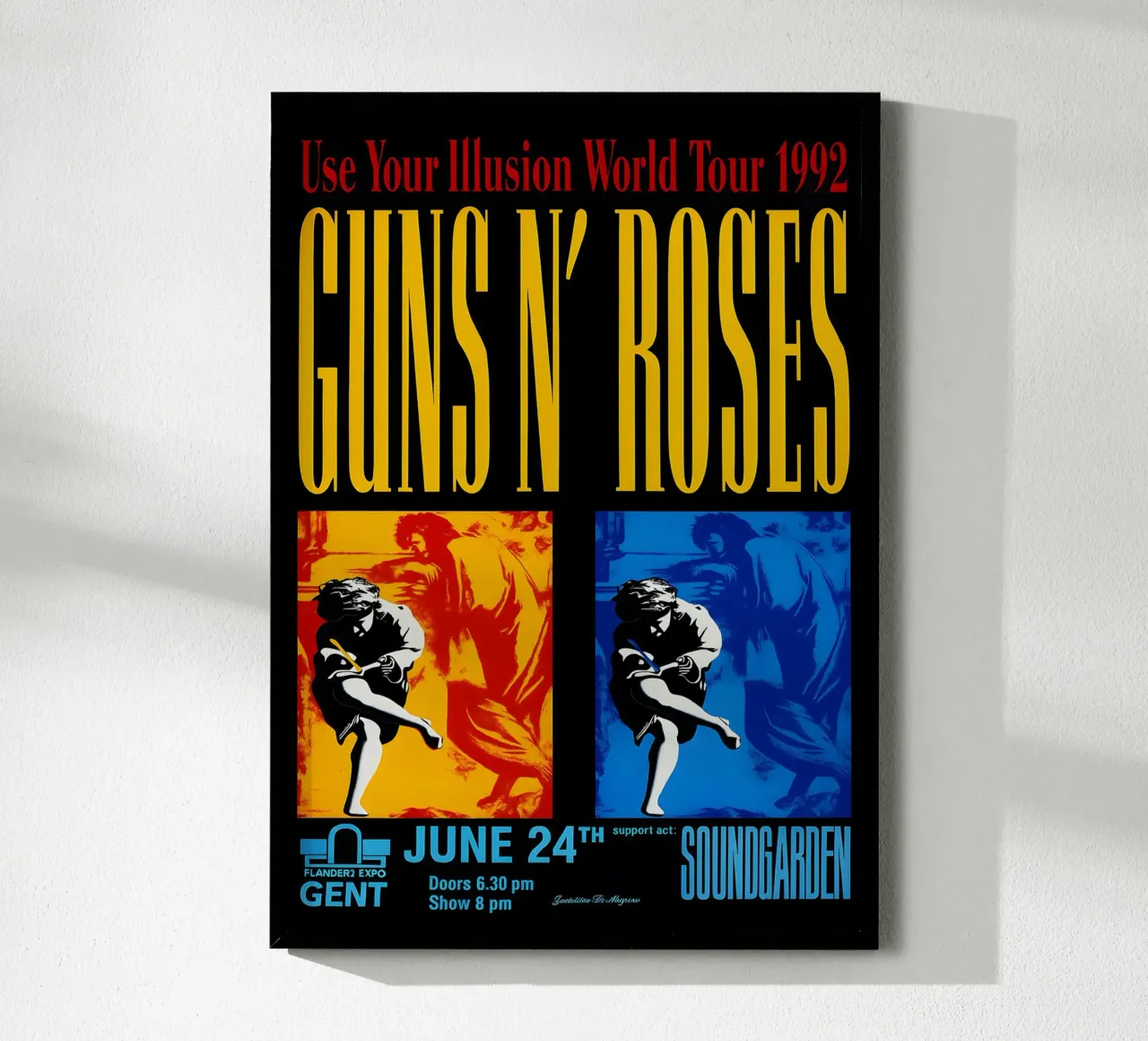Guns Roses 1992 USE Your Illusion World Tour Poster poster con telaio in legno da DGUnder
