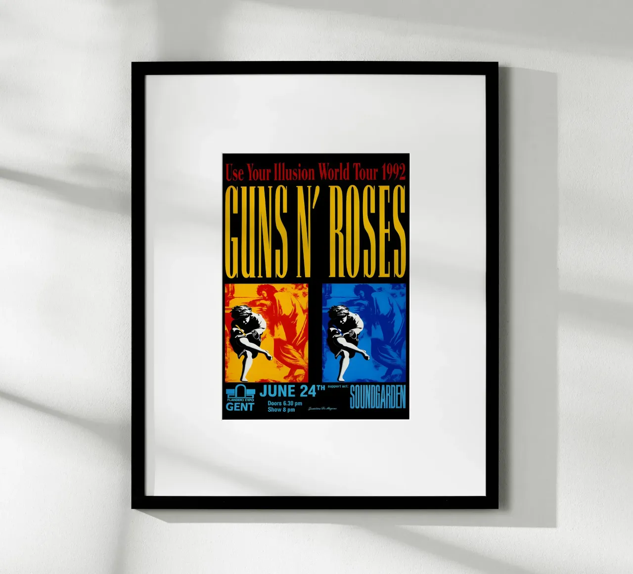 Guns Roses 1992 USE Your Illusion World Tour Poster poster con telaio in legno da DGUnder