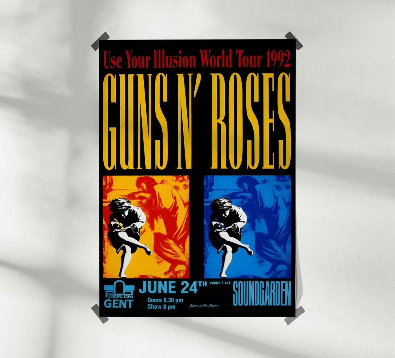 Guns Roses 1992 USE Your Illusion World Tour Poster poster con telaio in legno da DGUnder