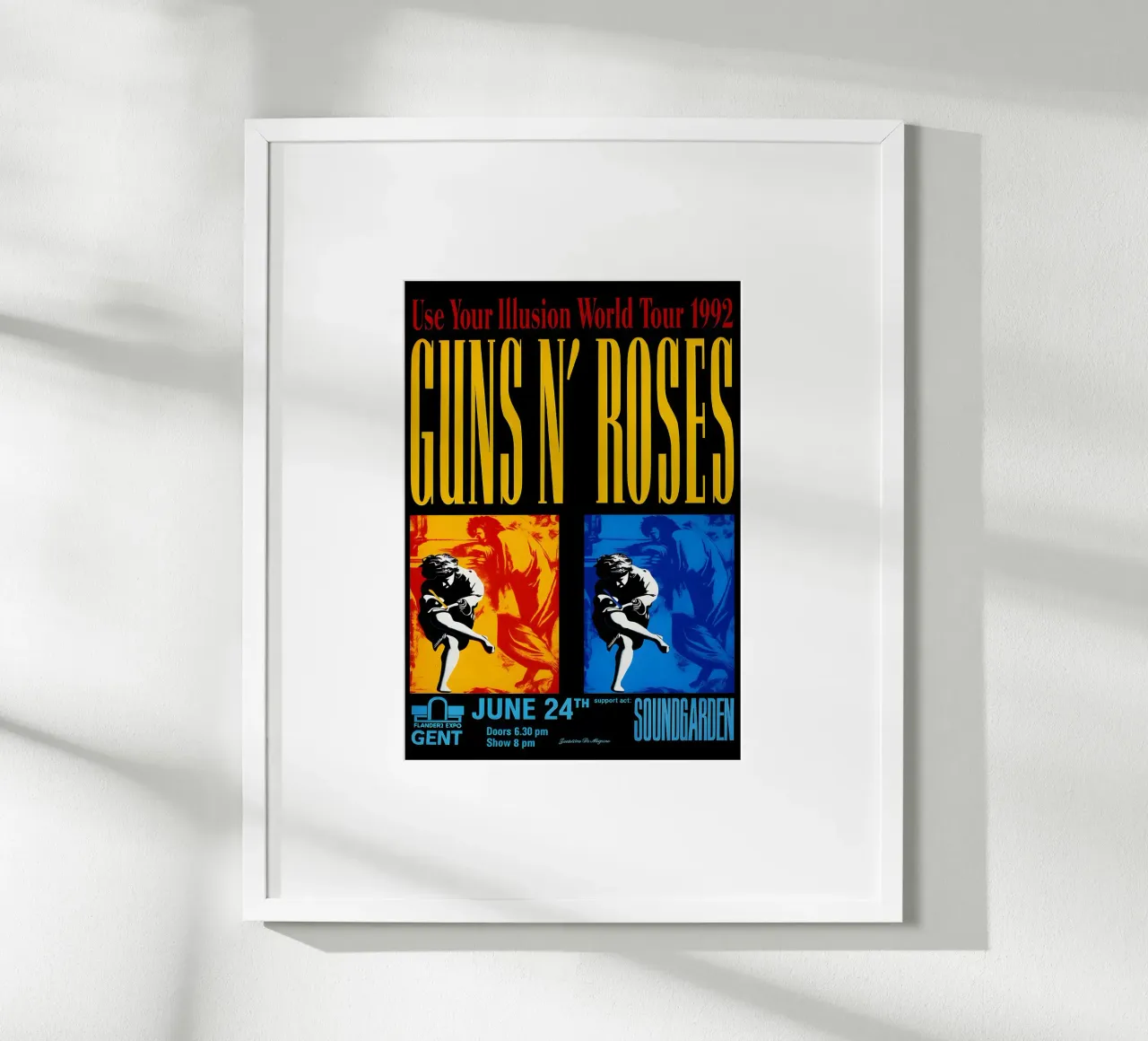 Guns Roses 1992 USE Your Illusion World Tour Poster poster con telaio in legno da DGUnder
