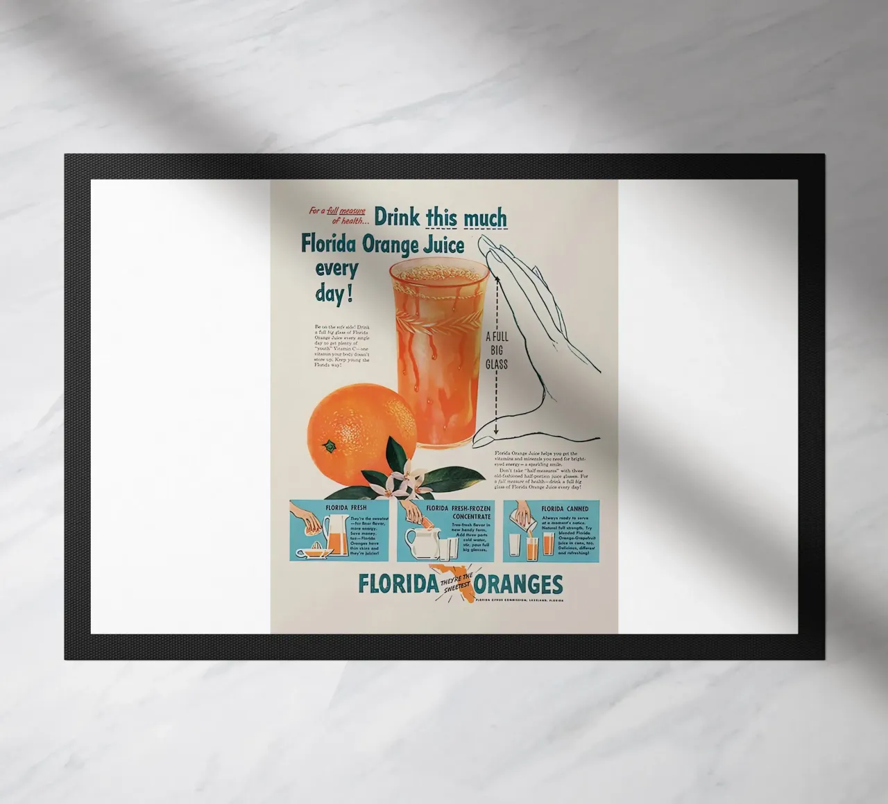 ALTE FLORIDA-ORANGEN Fußmatte von Cocktail Drink