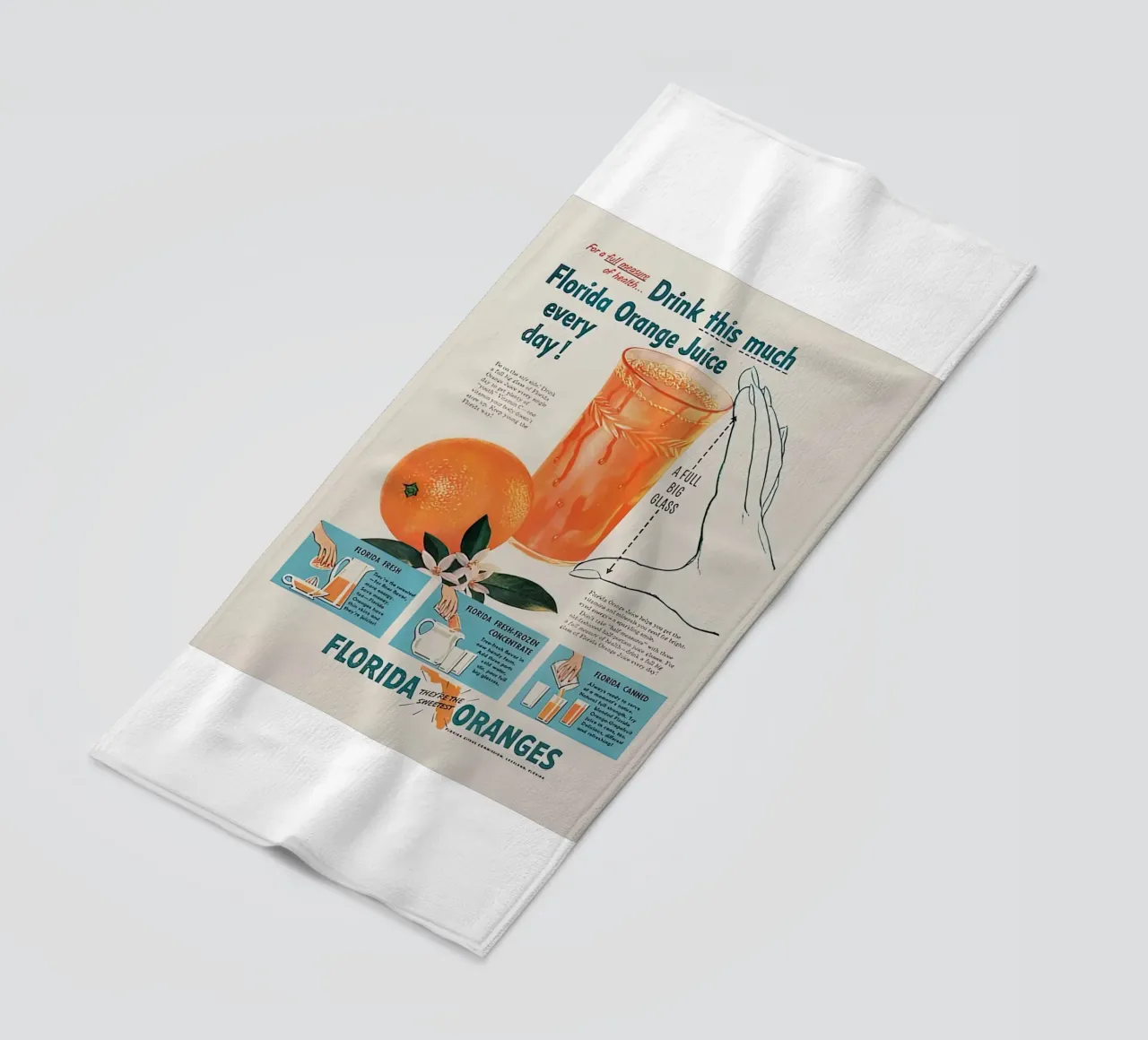VINTAGE FLORIDA ORANGES beach towel by Cocktail Drink