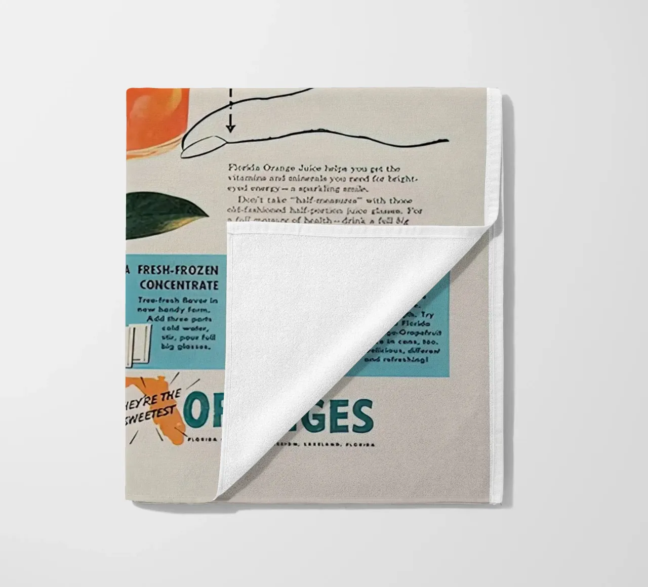 VINTAGE FLORIDA ORANGES beach towel by Cocktail Drink