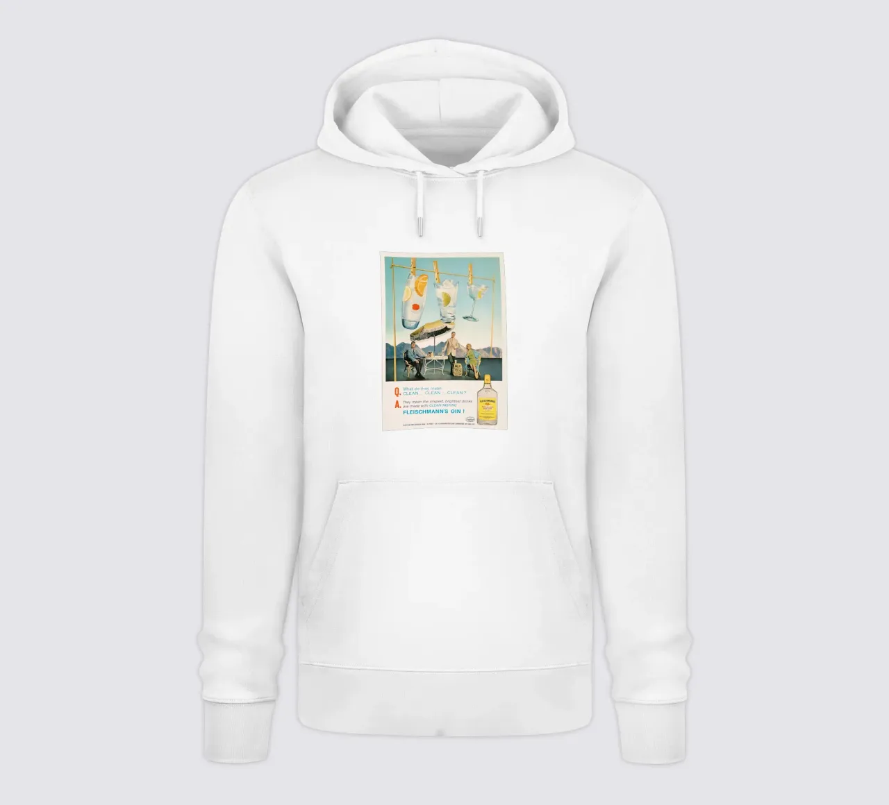 Pubblicità di un gin retrò kitsch felpa con cappuccio da Cocktail Drink
