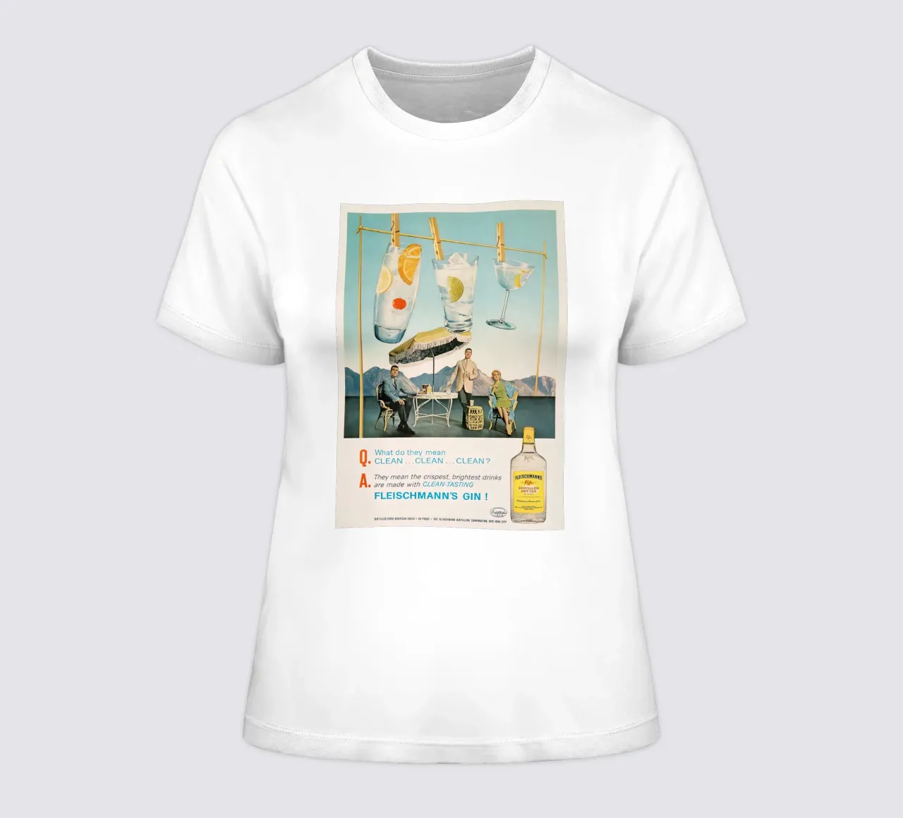 Pubblicità di un gin retrò kitsch t-shirt da donna da Cocktail Drink
