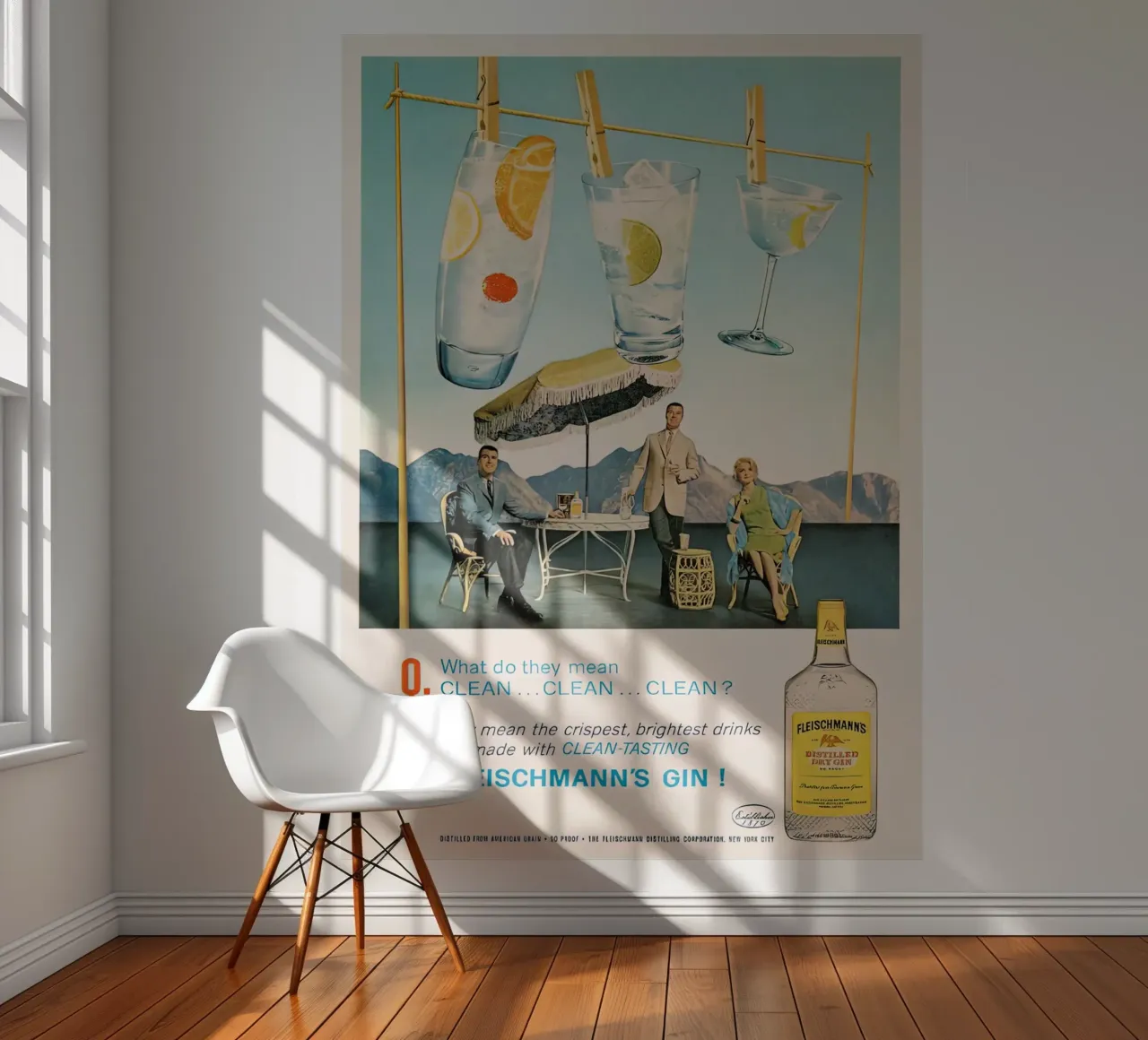 Retro Kitsch Gin Ad photo wallpaper by Cocktail Drink