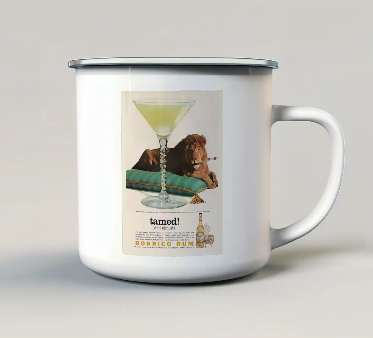 Cocktail retrò RUM AD tazza in smalto da Cocktail Drink