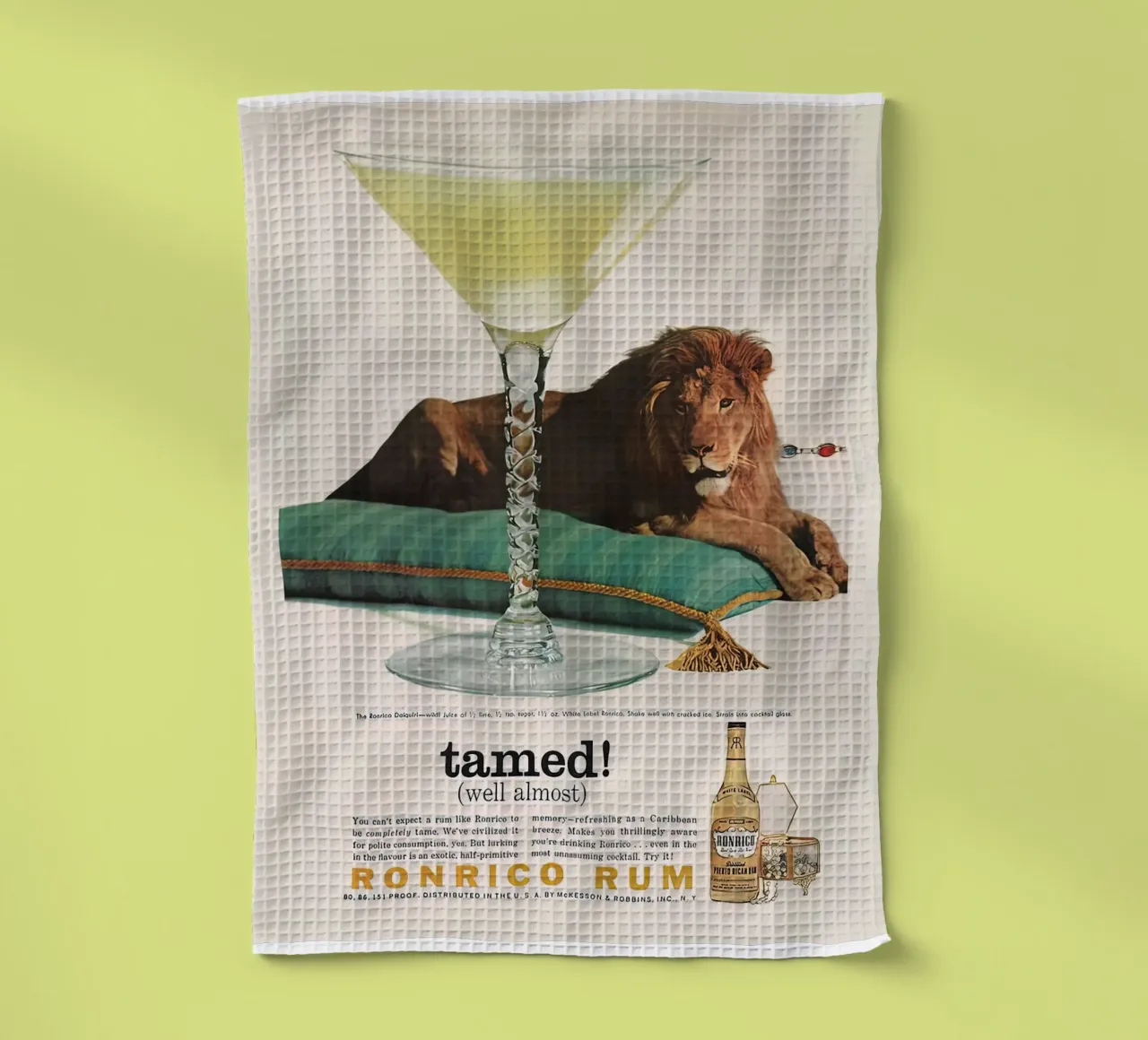 RUM AD Cocktail rétro torchon de Cocktail Drink