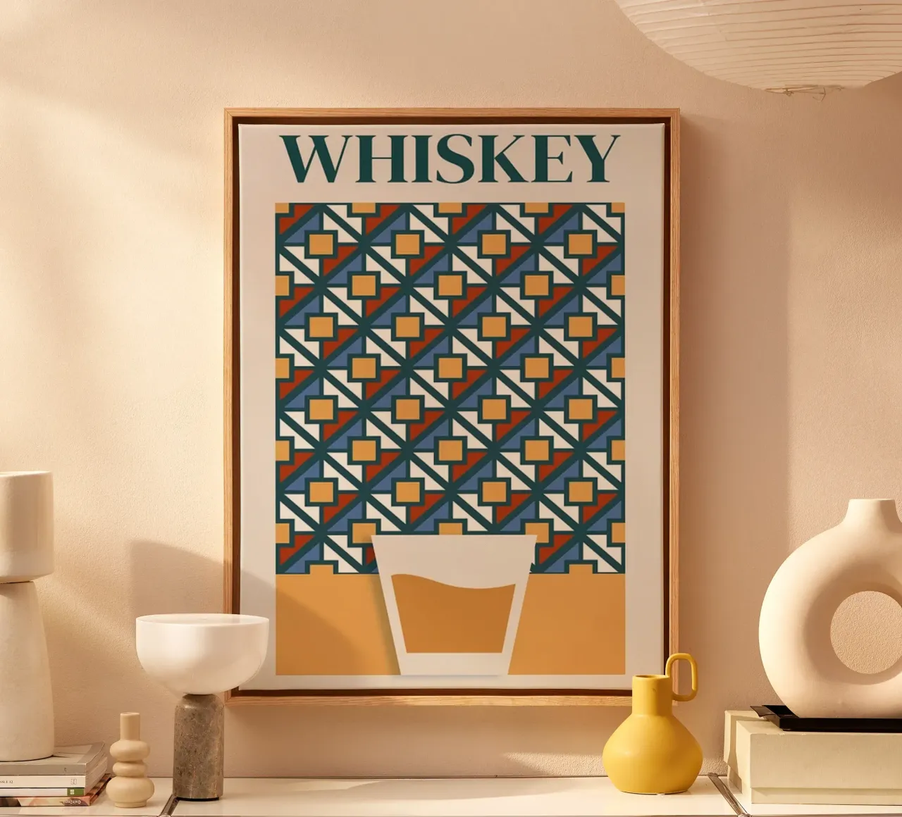 Eeuwenoude moderne drank canvas met Baklijst van Cocktail Drink