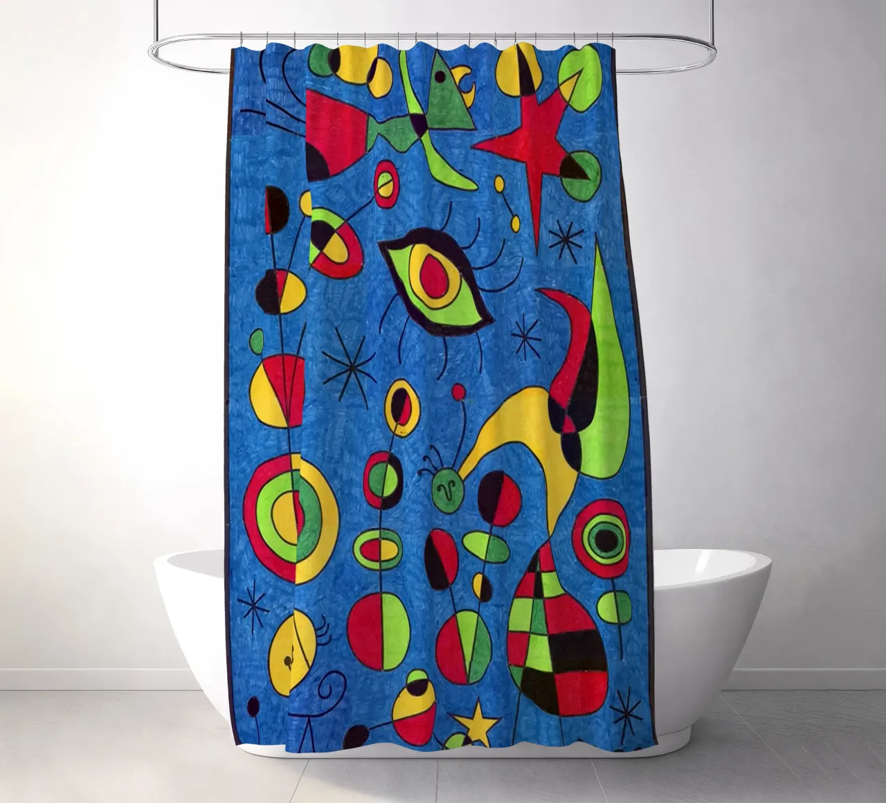 Joan Miro Abstracte ogen douchegordijn van Sharon Breitenberg
