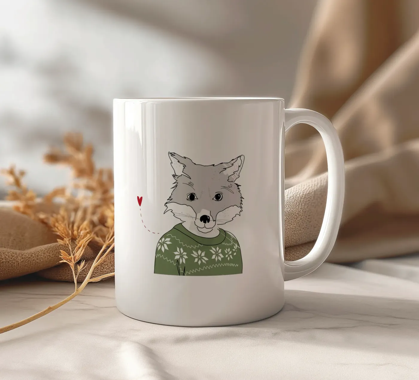 Furry Fox ceramic mug by Christina Heitmann