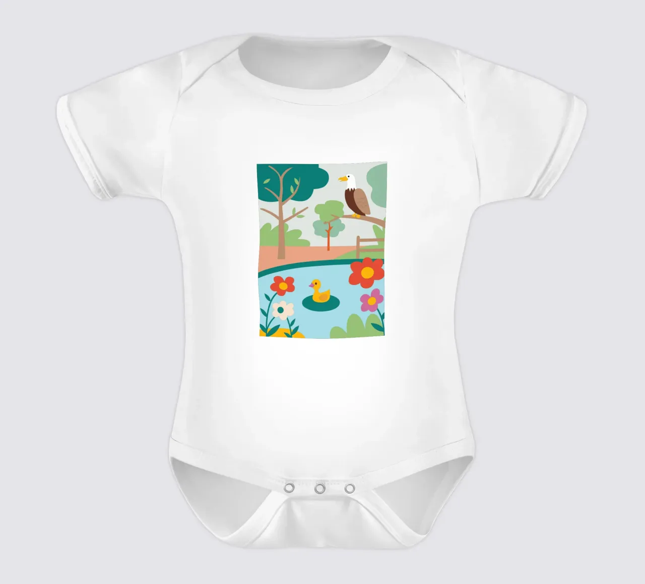 Aquile e anatre body neonato maniche corte da CUTE ANIMALS