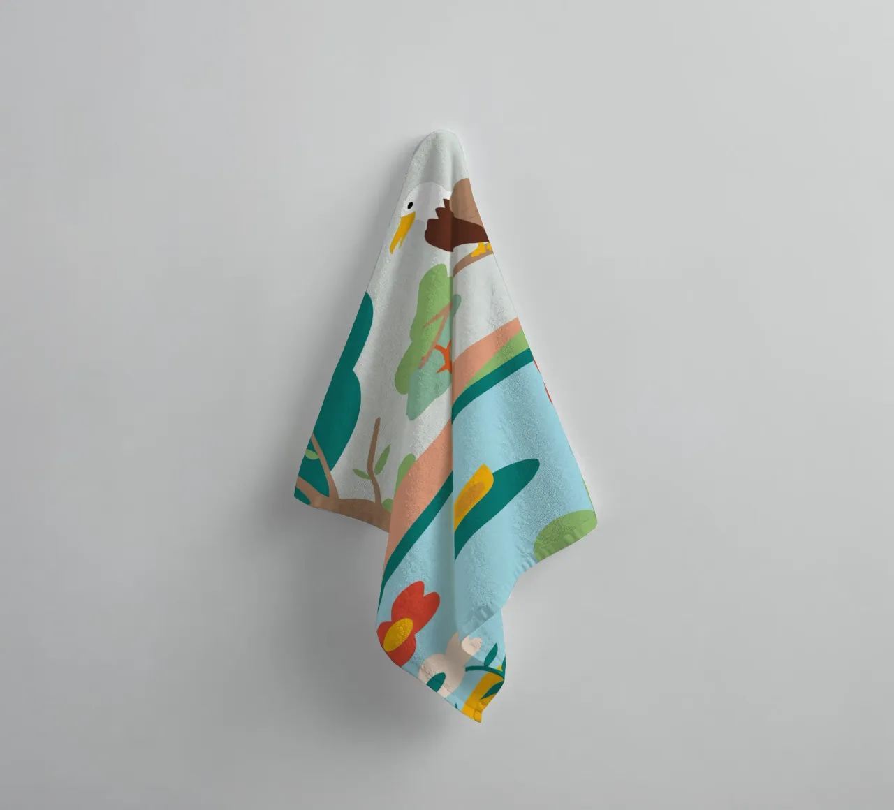 Eagles and Ducks towel by CUTE ANIMALS