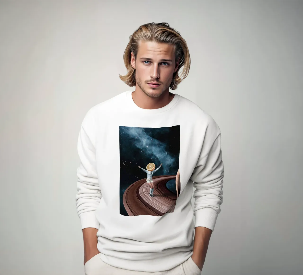 Jumping oranges in my head sweatshirt by Kunairaisem