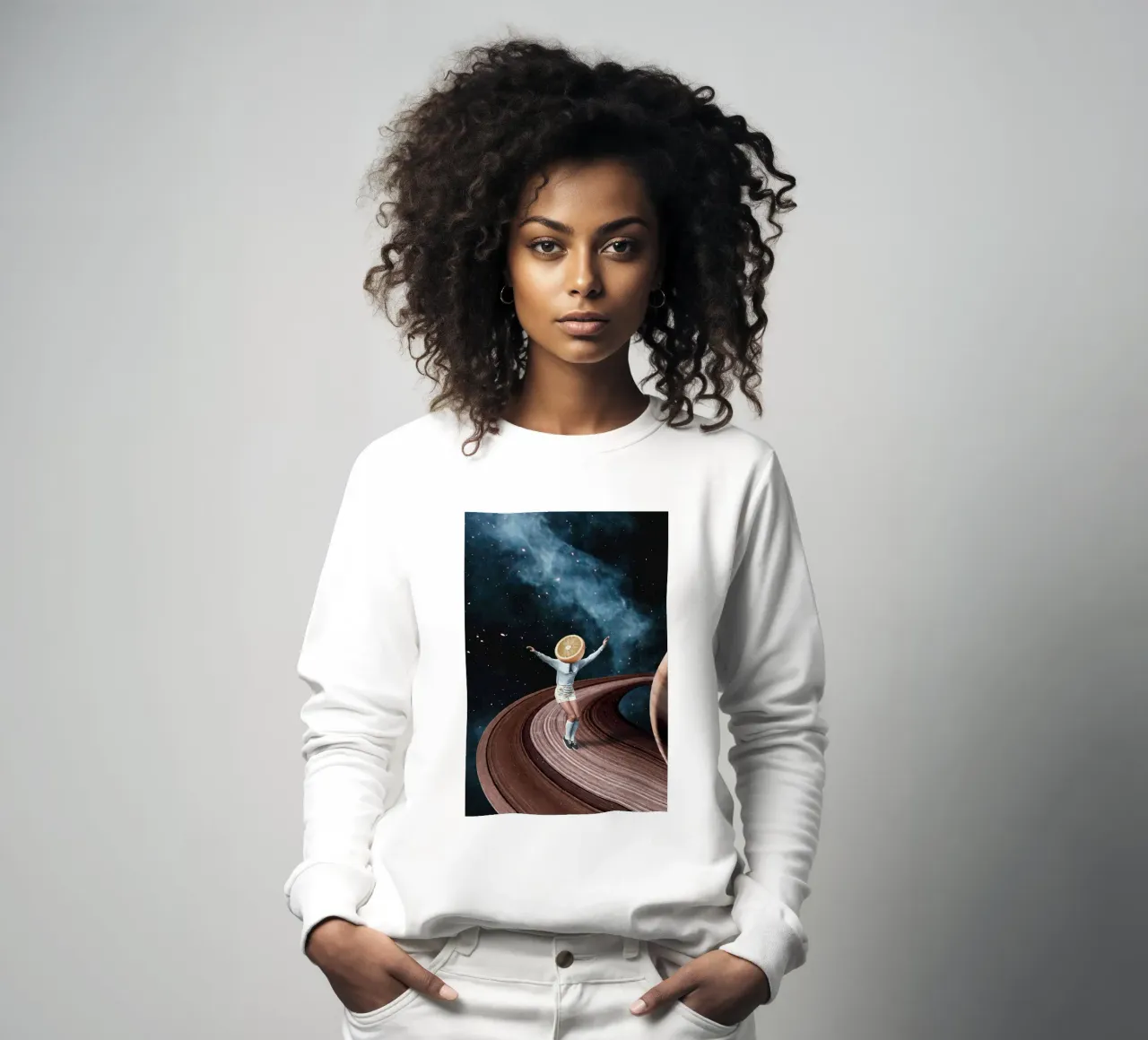 Jumping oranges in my head sweatshirt by Kunairaisem