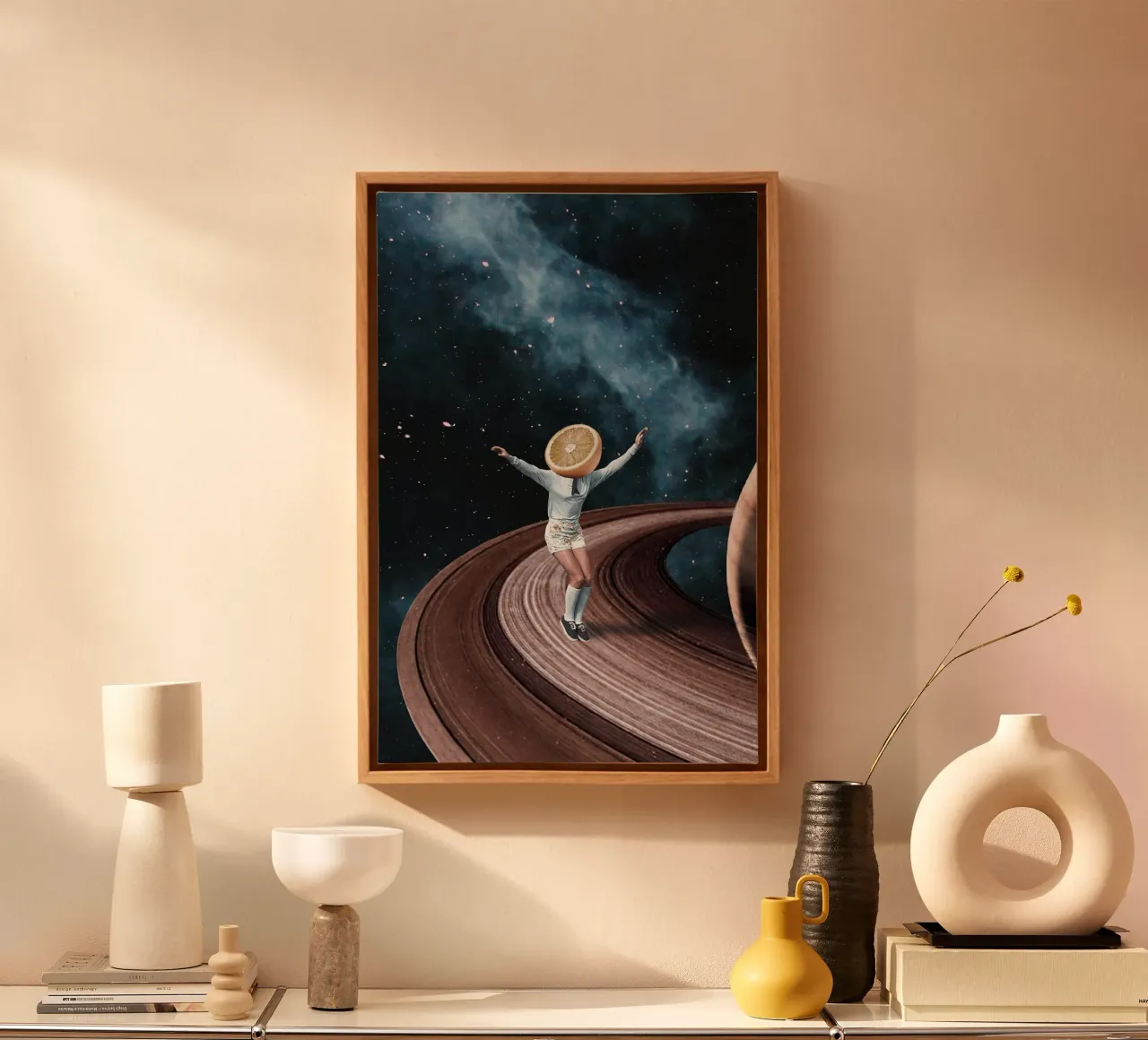 Jumping oranges in my head canvas by Kunairaisem