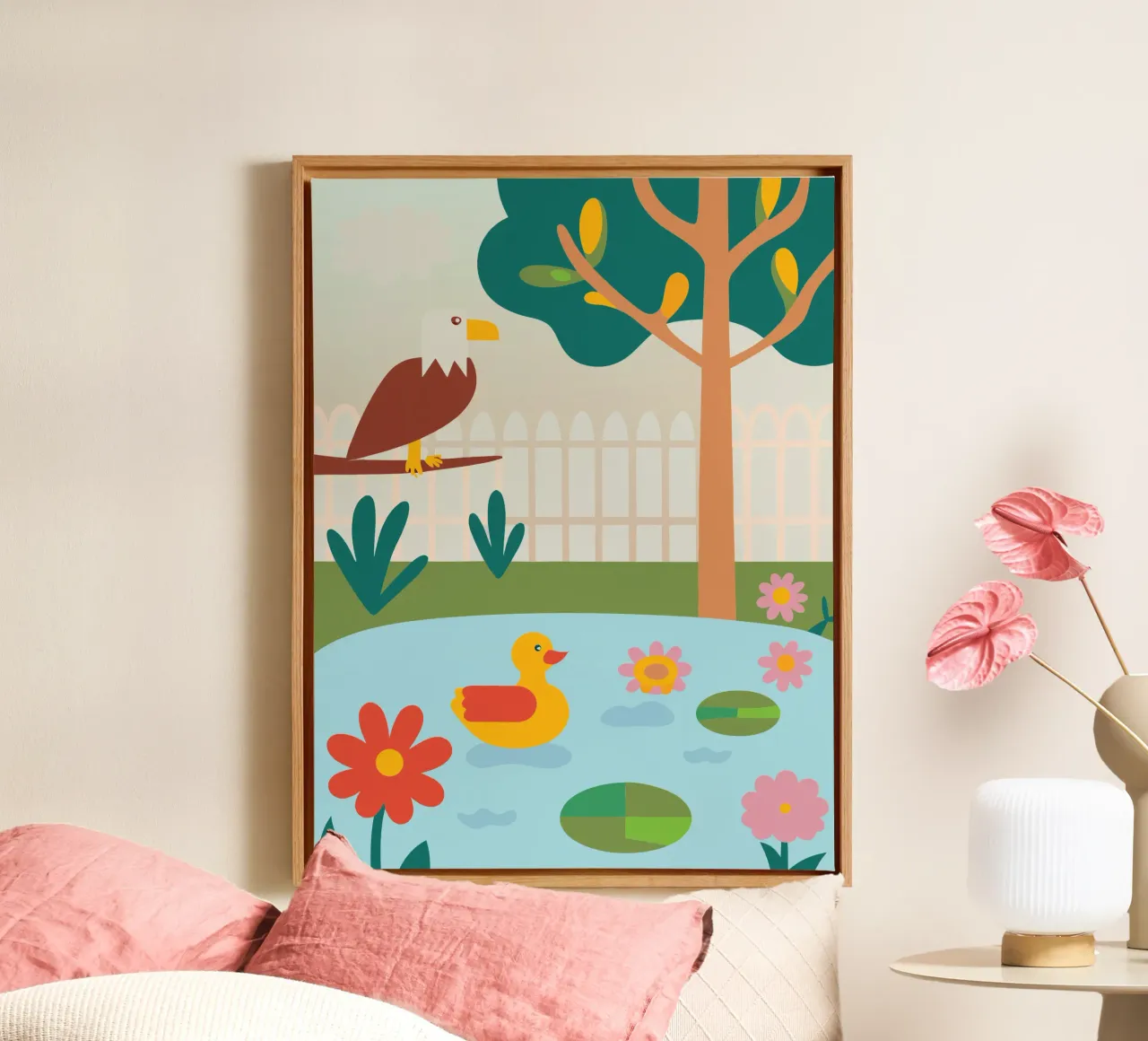 Aquile e anatre tela con Cornice a cassetta da CUTE ANIMALS
