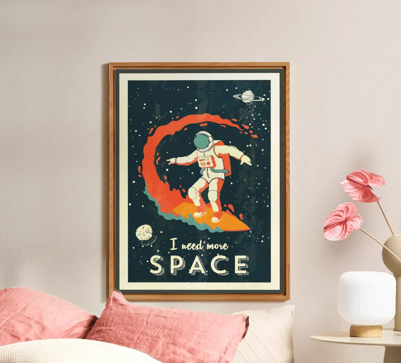 Surfer Vintage spazio retrò alluminio dibond da Drew Studio