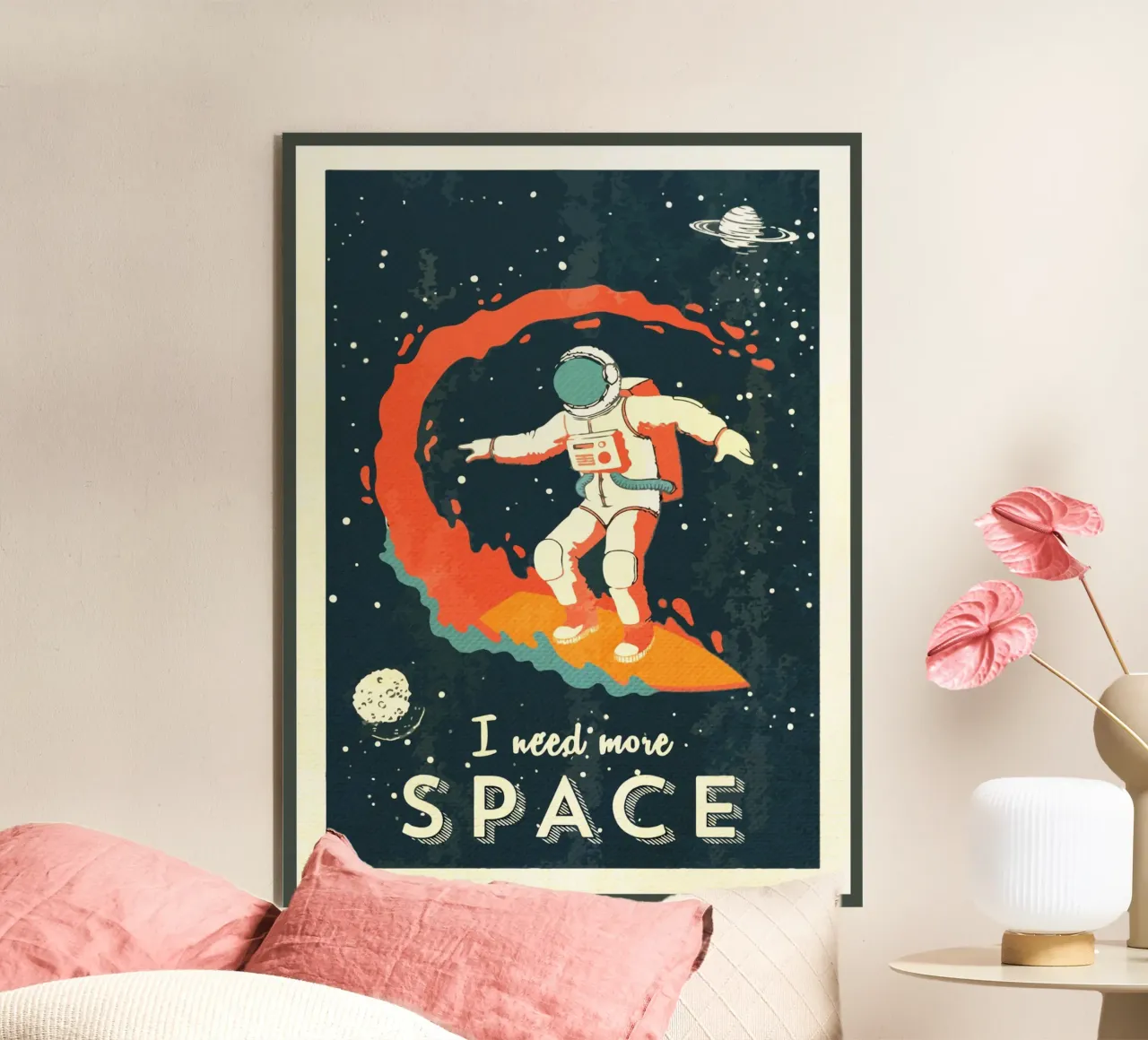 Surfer Vintage spazio retrò alluminio dibond da Drew Studio