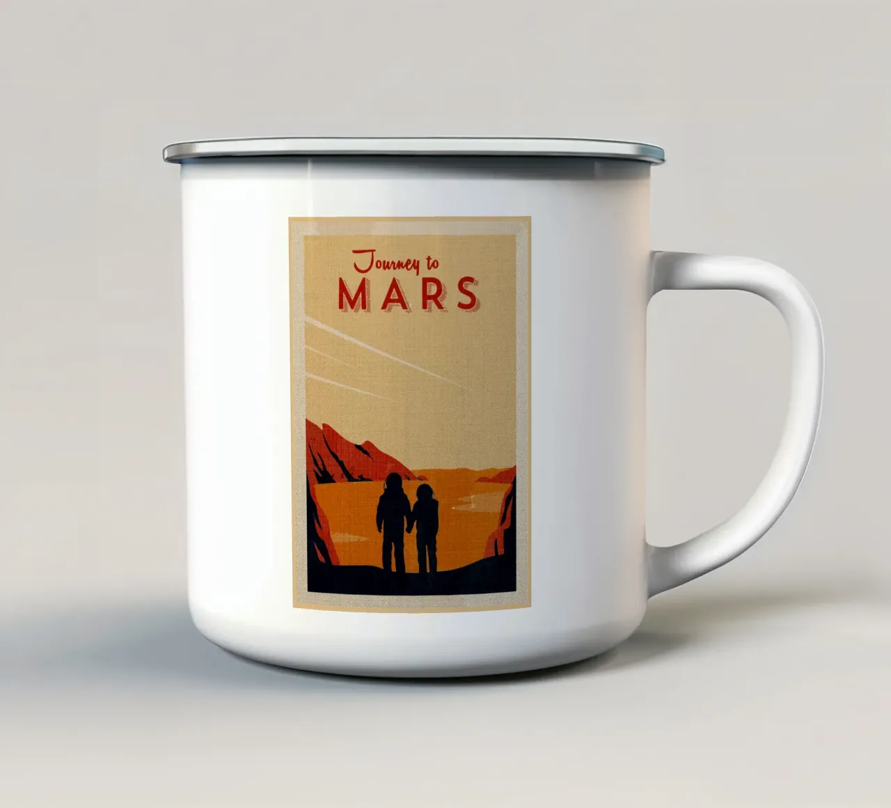Marte Spazio vintage retro tazza in smalto da Drew Studio