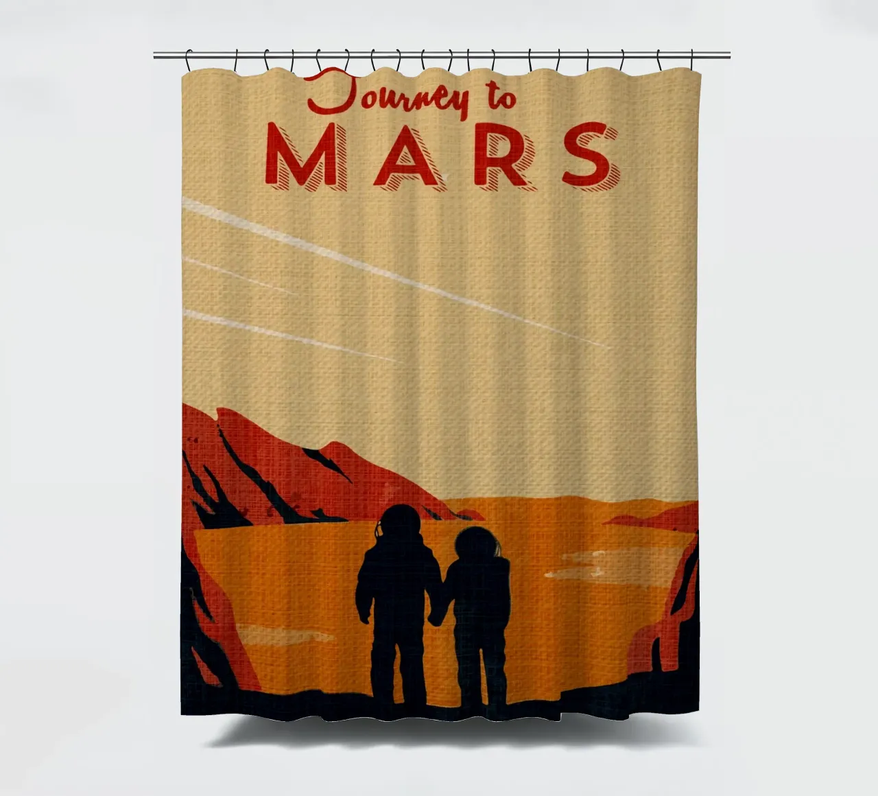 Marte Spazio vintage retro tenda da doccia da Drew Studio