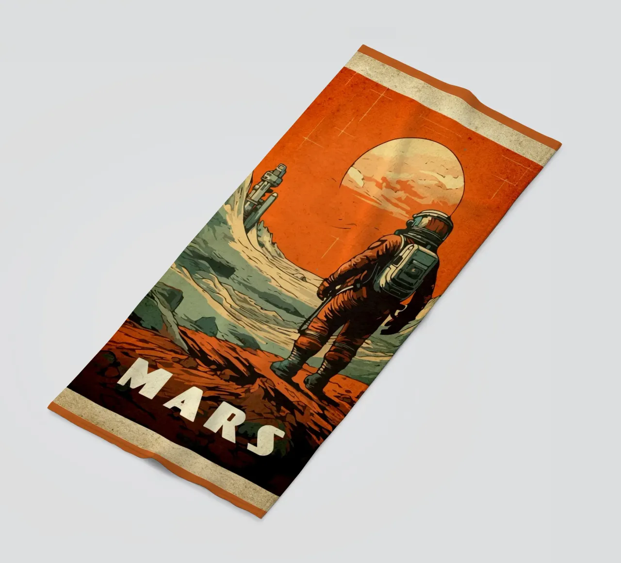 Astronauta della colonia di Marte telo mare da Drew Studio