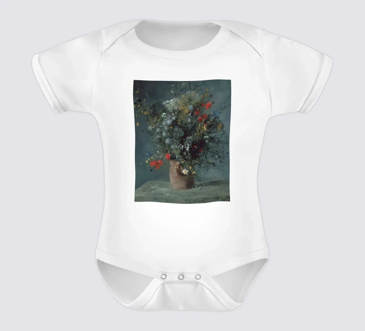 Fiori in vaso 1878 body neonato maniche corte da LaurelArt