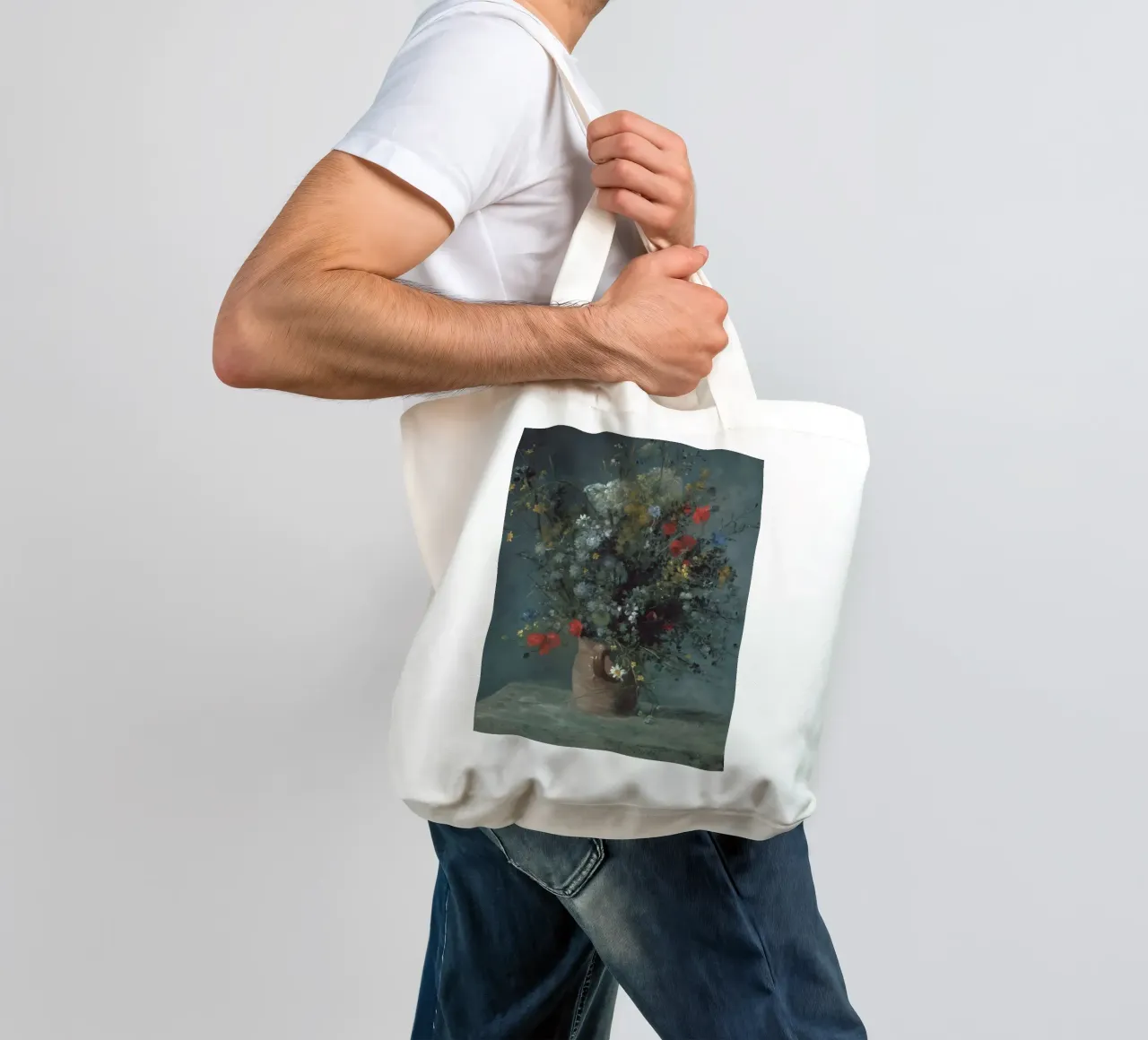 Fiori in vaso 1878 borsa in juta da LaurelArt