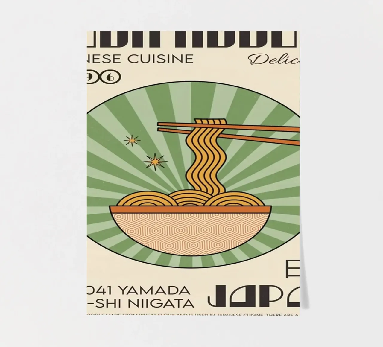 Lo spaghetto Udon foglio adesivo da Food Market