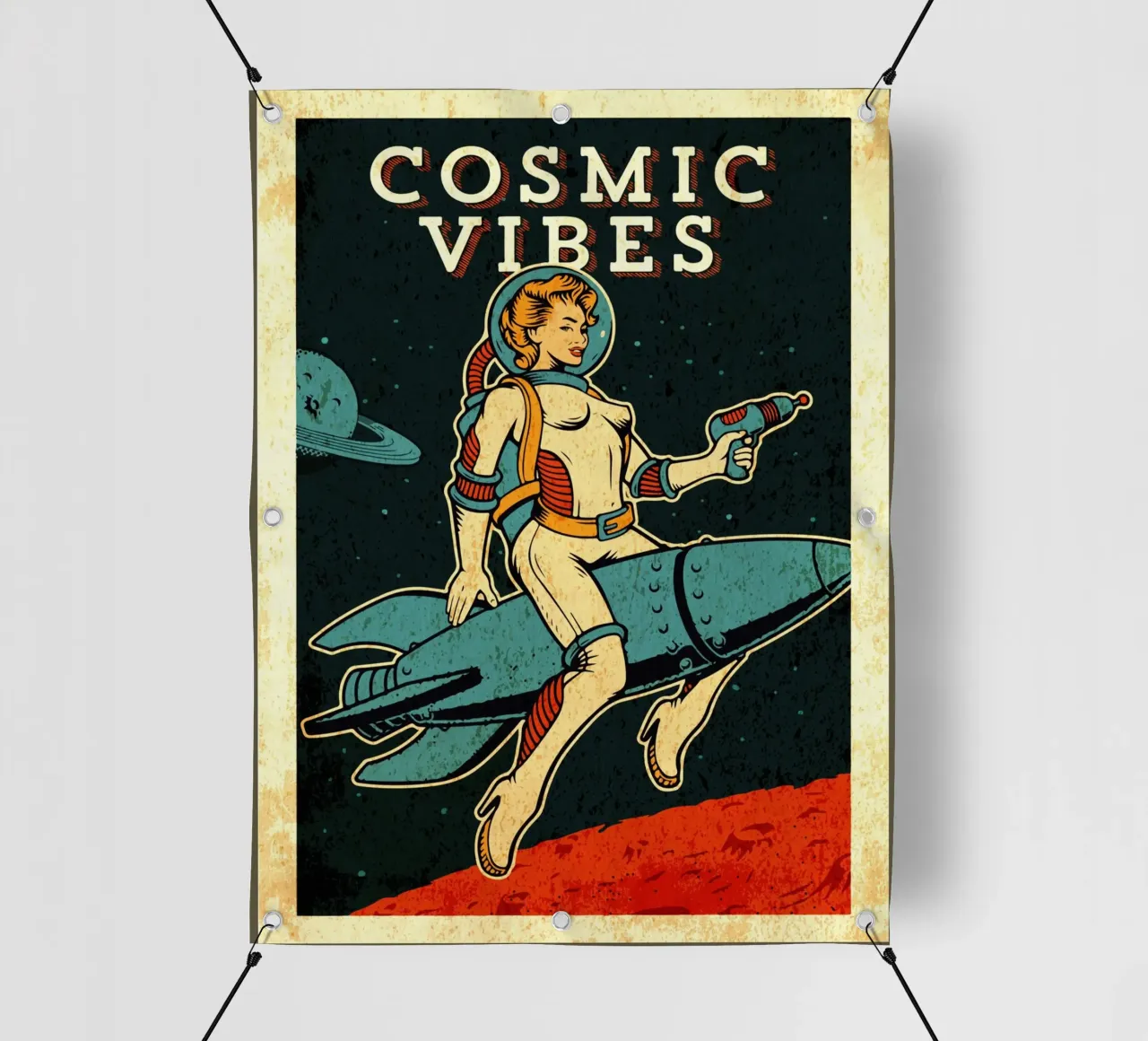 Vibrazioni cosmiche femminili telo in pvc da Drew Studio