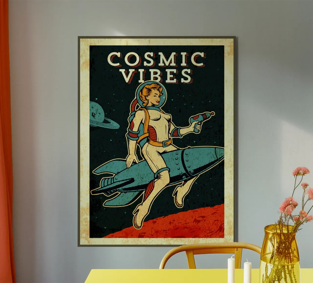 Weibliche kosmische Vibes Alu-Dibond von Drew Studio