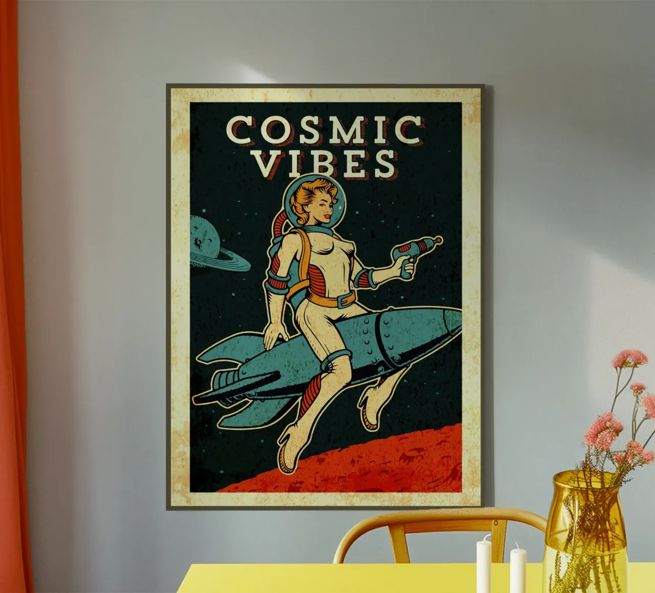 Vrouwelijke kosmische vibes canvas van Drew Studio