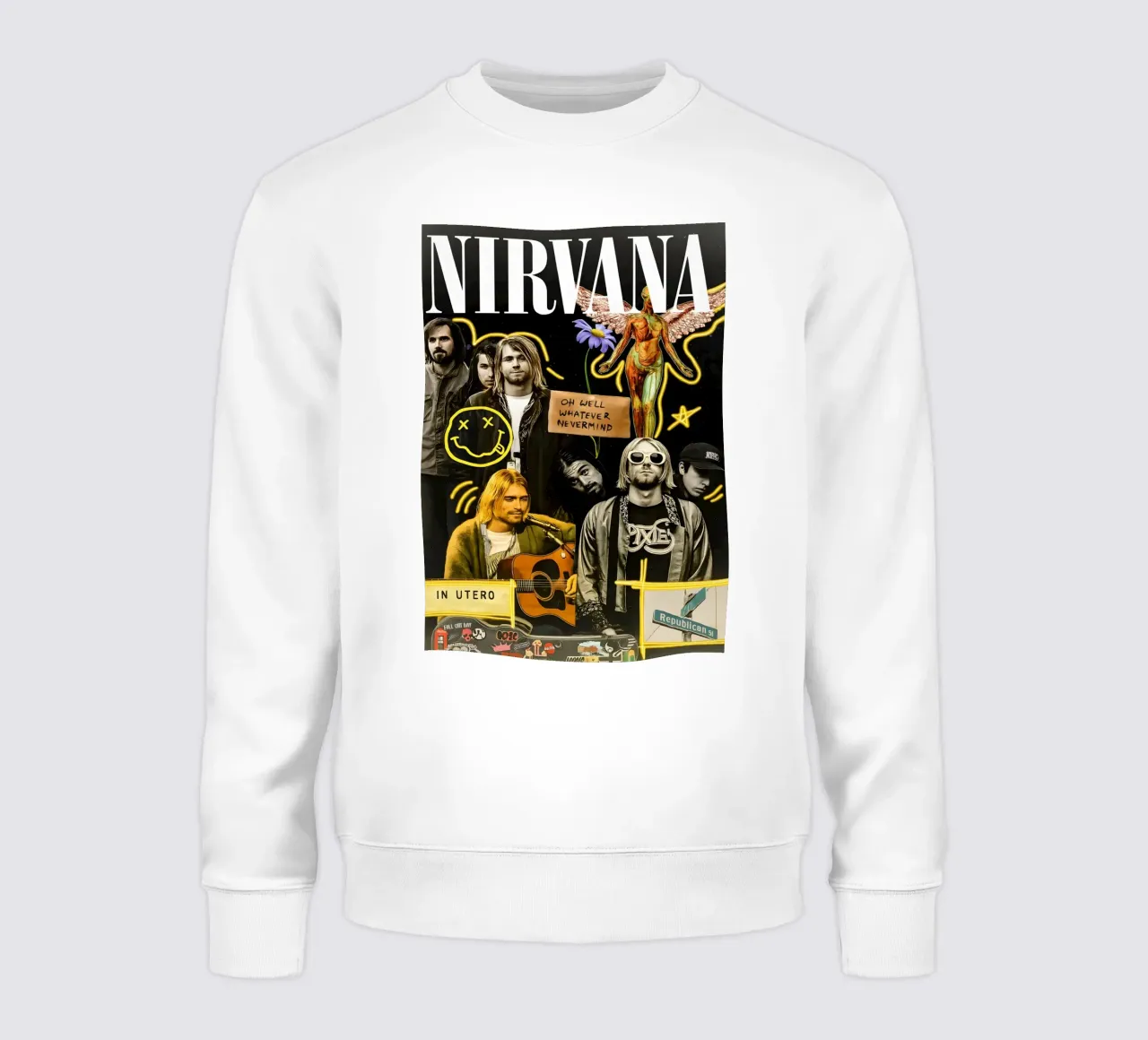 Hiasan Dinking Poster Kayu NIRVANA Wall Decor sweatshirt by DGUnder