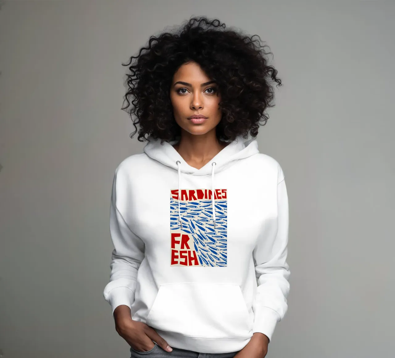 Sarde Blu Vintage felpa con cappuccio da Alishasteel