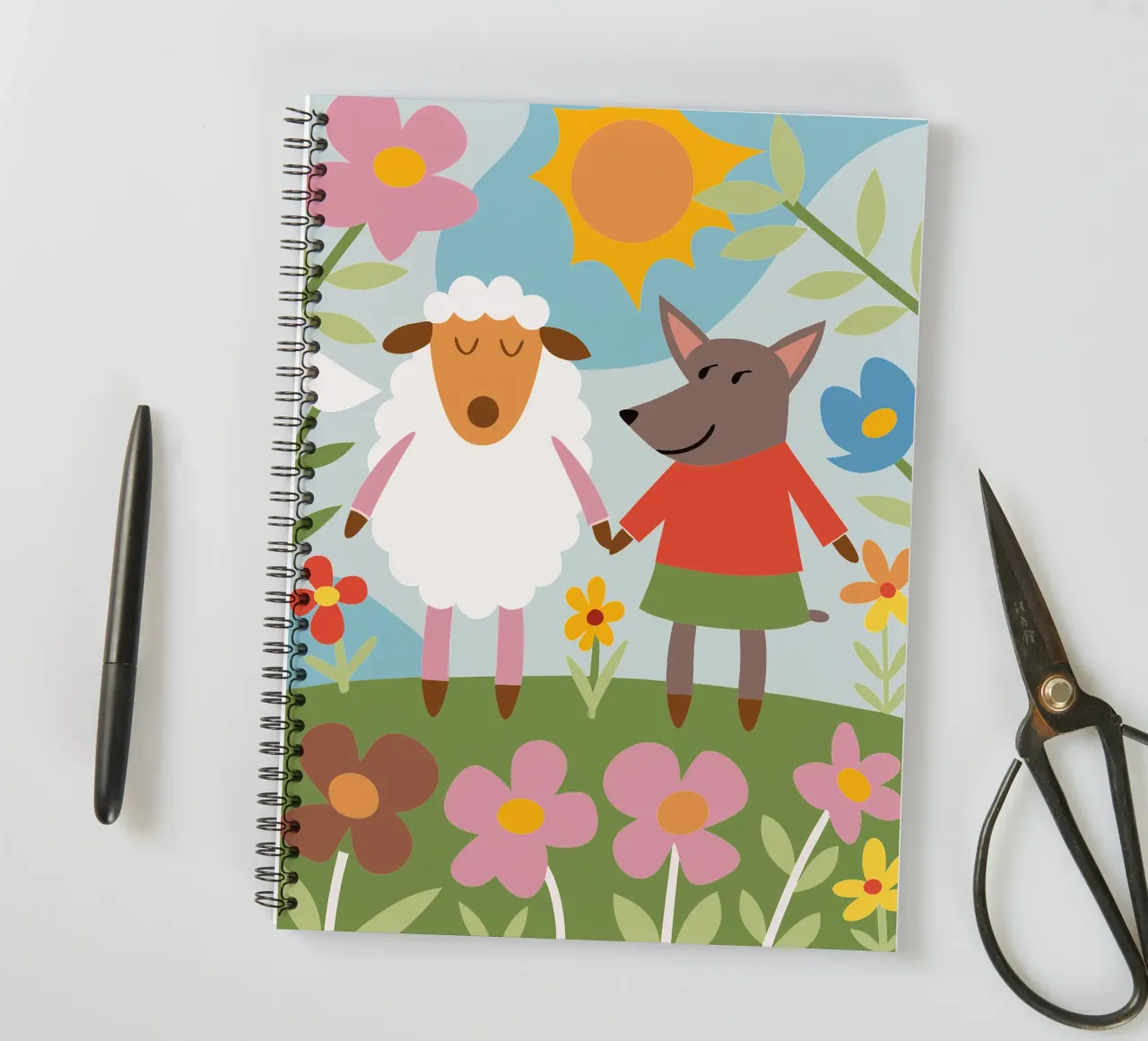 Sheep and Wolves spiral notebook by CUTE ANIMALS
