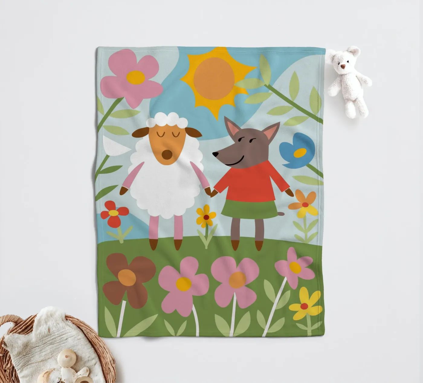 Pecore e lupi coperta in pile da CUTE ANIMALS