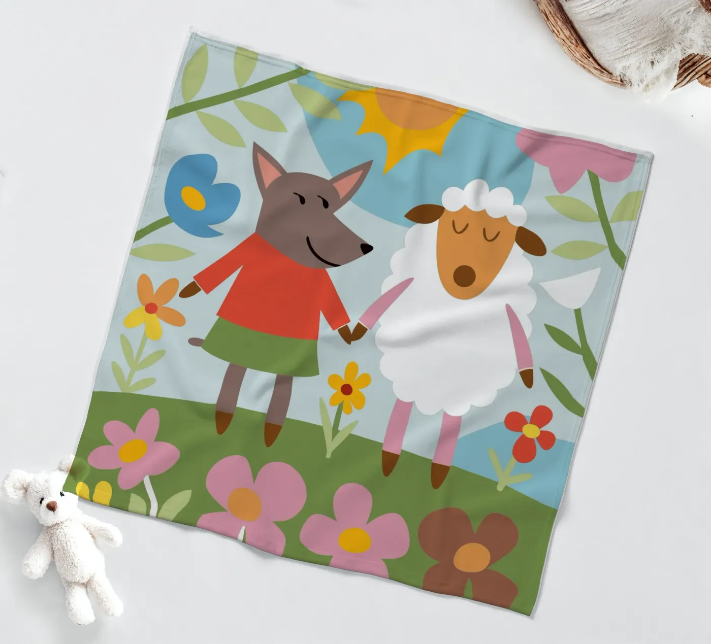 Pecore e lupi coperta in pile da CUTE ANIMALS