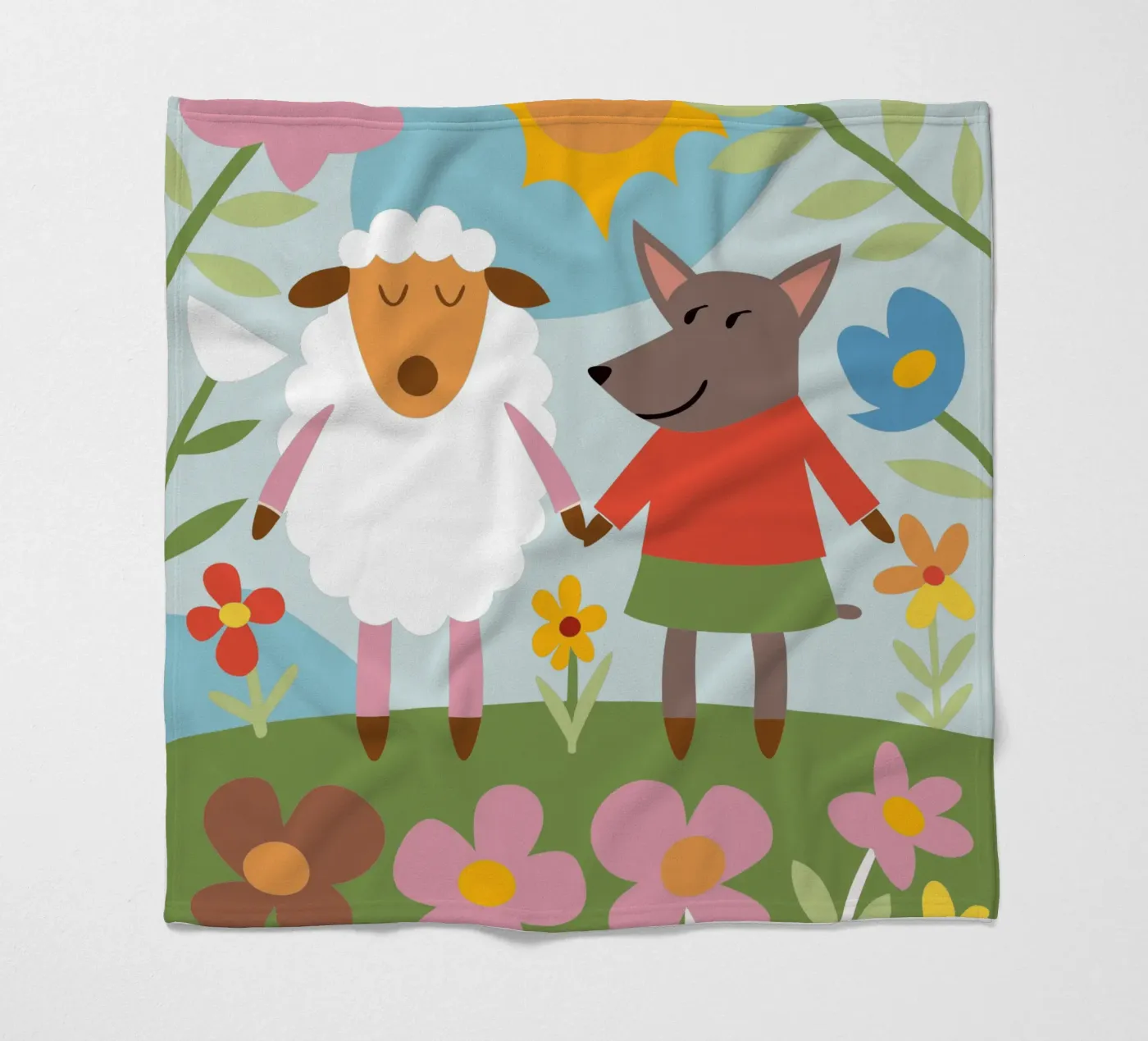 Pecore e lupi coperta in pile da CUTE ANIMALS