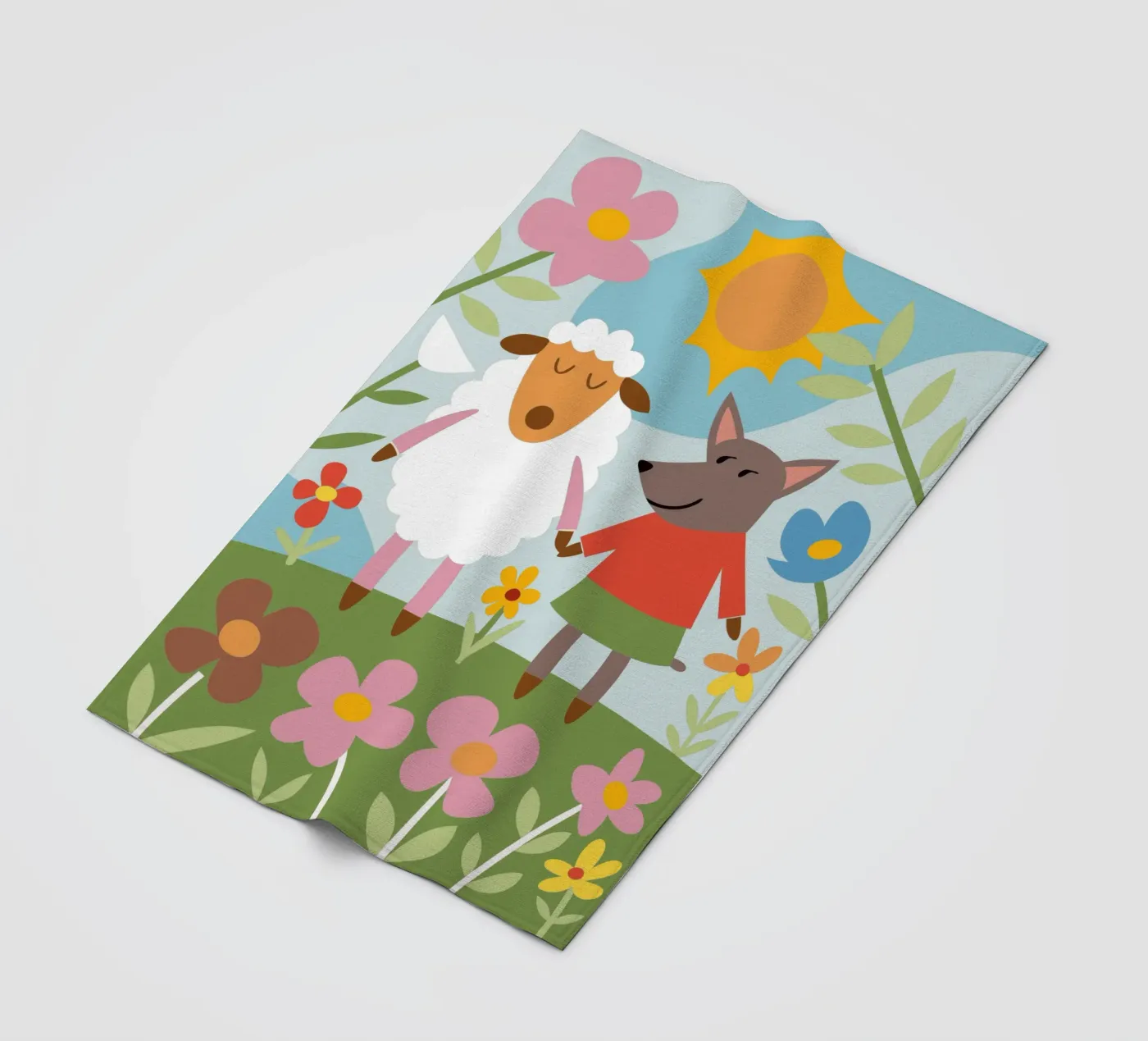 Pecore e lupi coperta in pile da CUTE ANIMALS