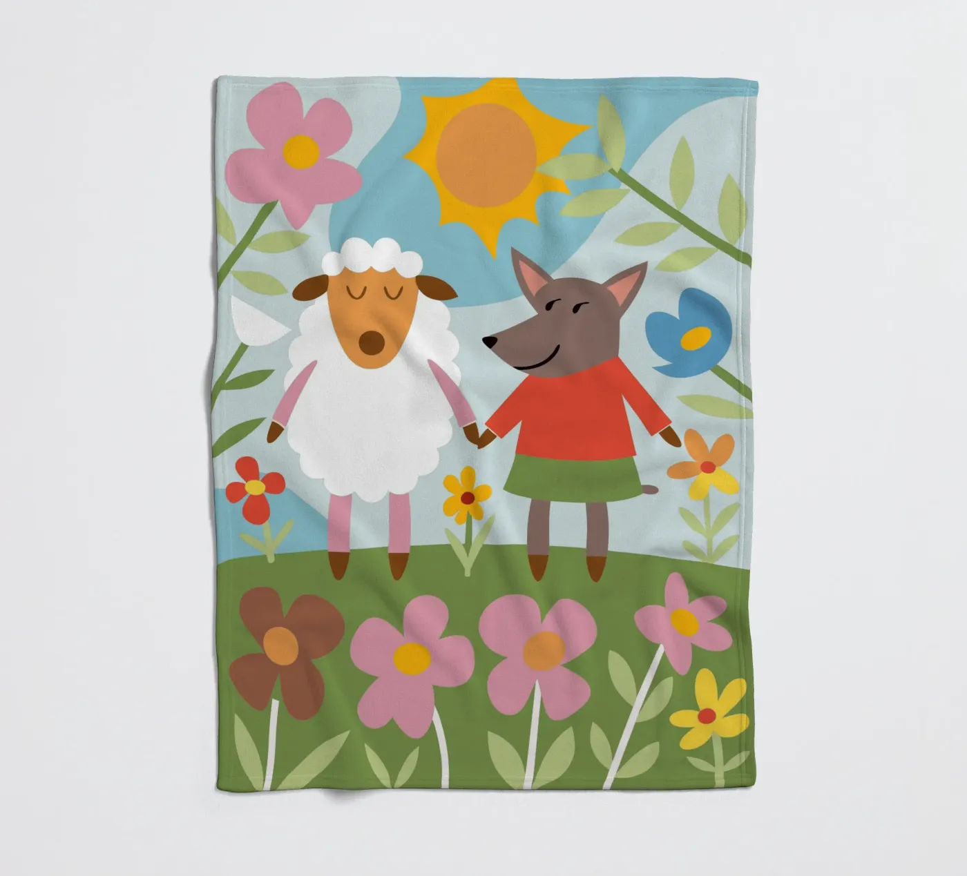Pecore e lupi coperta in pile da CUTE ANIMALS