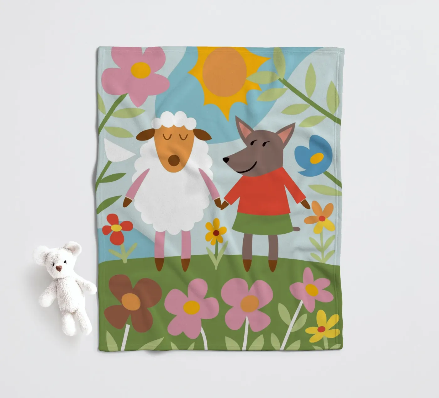 Pecore e lupi coperta in pile da CUTE ANIMALS